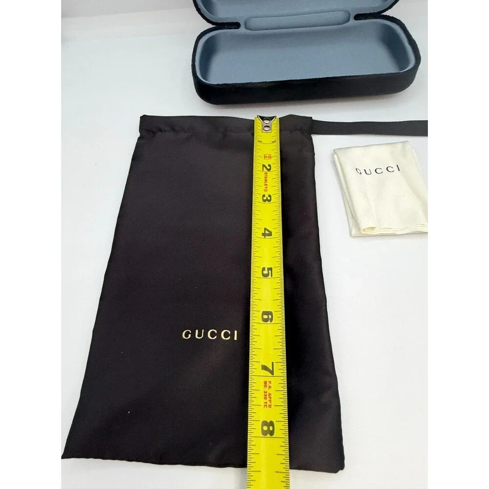 Gucci Velvet Eyeglasses Sunglasses Case w/ Pouch & Cloth Authentic Black Set